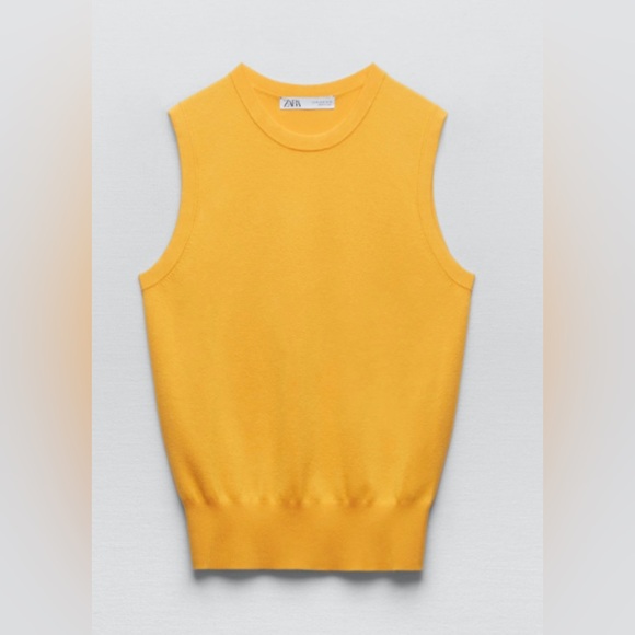 ZARA SLEEVELESS TOP SIZE M COLOR LIGHT YELLOW  NWT - Picture 3 of 13
